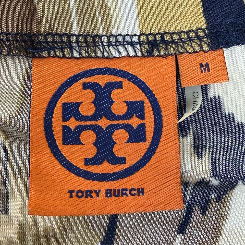 Tory Burch Verda Printed Silk Cowl Midi Dress Multicolor Size Medium - Picture 5 of 9